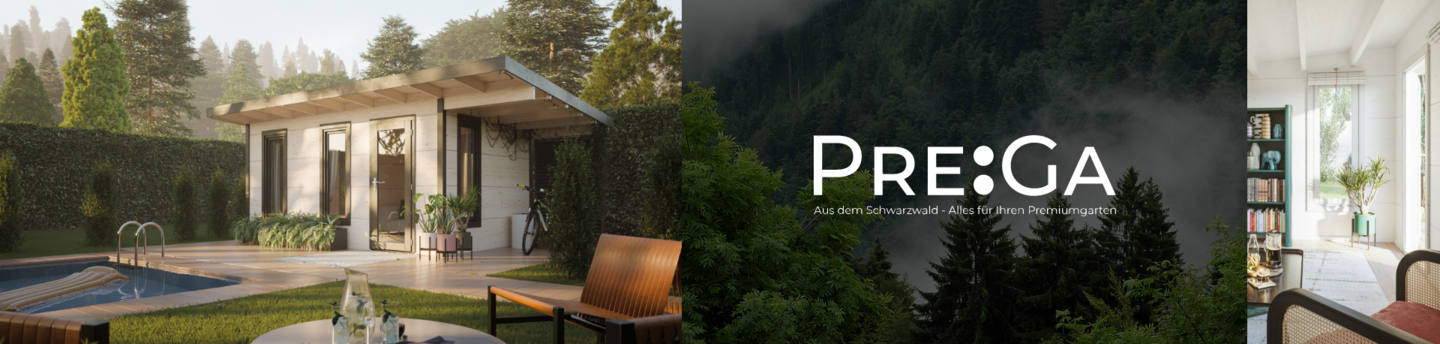 Moderne Gartenhäuser, Saunen und Terrassendächer von PRE:GA